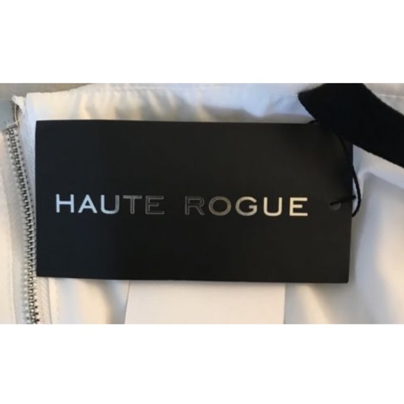 Haute Rogue Black White Top  Large Off shoulder - Picture 4 of 5